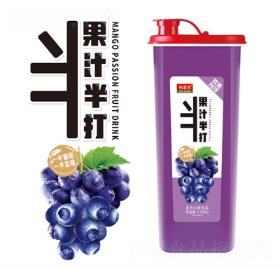 格蕾美半打復合果汁飲料1.5千克藍莓汁葡萄汁OEM代加工