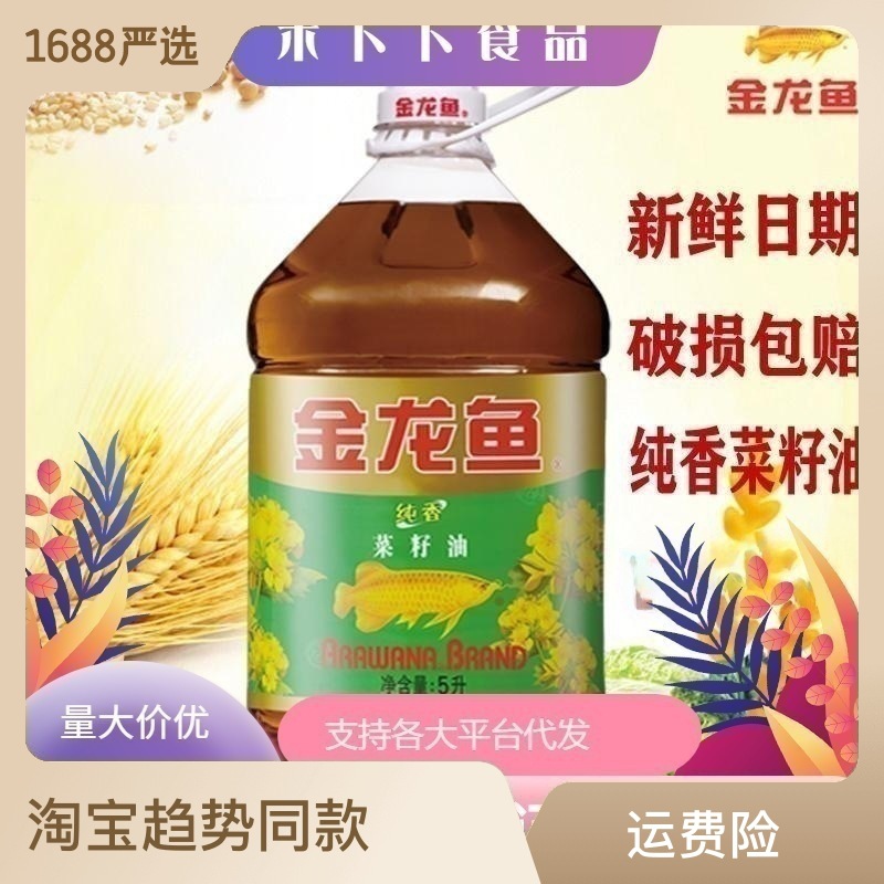 金龍魚食用油香菜籽油隨機(jī)發(fā)5L桶香煎炒煮炸家用健康營養(yǎng)懷舊OEM代加工