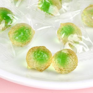 廠(chǎng)家直銷(xiāo) 蘋(píng)果味水晶軟糖 爆漿糖果 零食現(xiàn)貨批發(fā) 可貼 可代