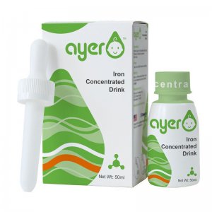 艾兒鐵濃縮飲液ayer艾爾鐵新生嬰兒補(bǔ)鐵寶寶貧血滴劑50ml 90ml