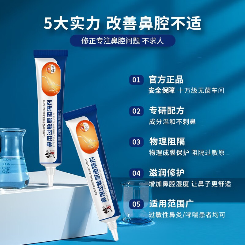 修正鼻用過敏原阻隔劑成人兒童鼻癢鼻塞花粉塵哮喘抗鼻腔鼻炎凝膠OEM代加工