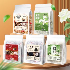 OEM貼牌加工定制花茶五黑茶養(yǎng)生茶包茉莉花菊花金銀花清涼茶批發(fā)
