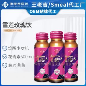 跨境膠原蛋白肽飲品定制透明質(zhì)酸鈉雪蓮玫瑰膠原蛋白口服液代加工