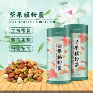 堅果藕粉羹 桂花堅果藕粉廠家定制方便速食蓮藕顆粒羹沖調(diào)飲料早餐代加工