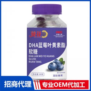 DHA藍(lán)莓葉黃素酯軟糖OEM代加工 凝膠糖果膠囊軟糖貼牌定制