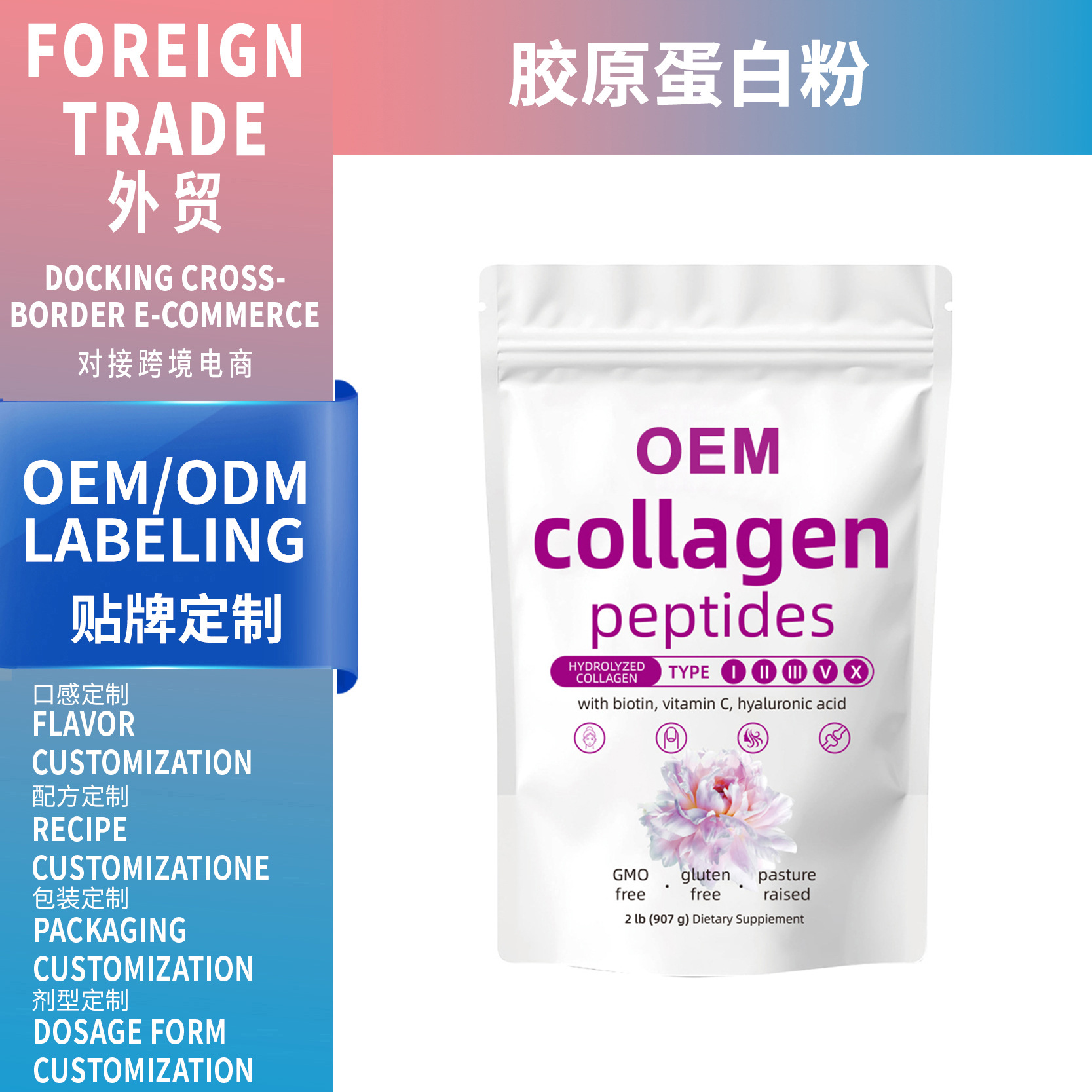 TK 跨境爆款多種膠原蛋白粉 MuIti CoIIagen PeptidesPowder 源頭