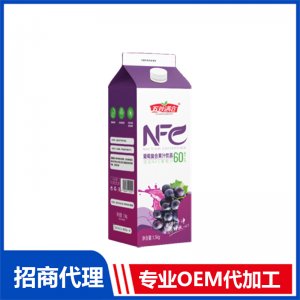 假屋頂盒系列1500克NFC葡萄復合果汁飲品OEM代加工 果汁貼牌定制源頭廠家