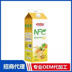 假屋頂盒系列1500克NFC橙復合果汁飲品OEM代加工 果汁貼牌定制源頭廠家